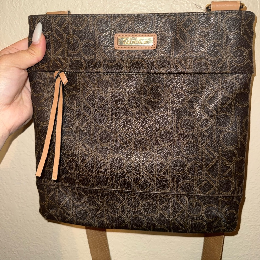 Calvin Klein Monogram Brown Messenger Bag
